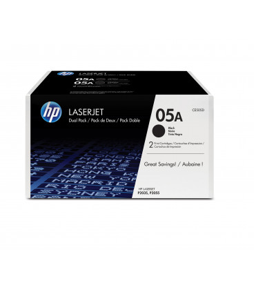 Pack ahorro con 2 Tóner Originales HP 05A LaserJet negro